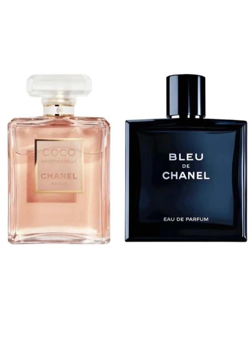 مجموعة شانيل للجنسين (عطر بلو شانيل او دو بارفيوم 100مل+عطر كوكو او دو بارفيوم 100مل للجنسين